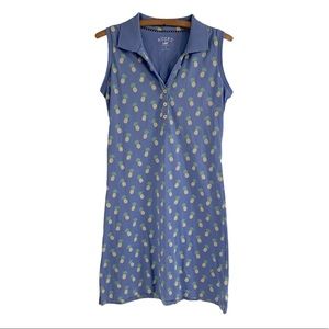 Riders by Lee Shirt Blue Dress Pineapple Print S